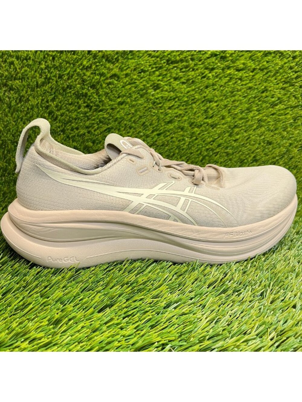 Asics Gel-Nimbus 28 Mens Size 10 Beige Athletic Running Walking Shoes Sneakers